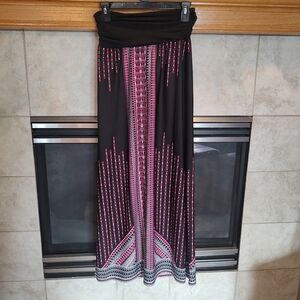 Chic Black and Pink Maxi Skirt Awesome Design!